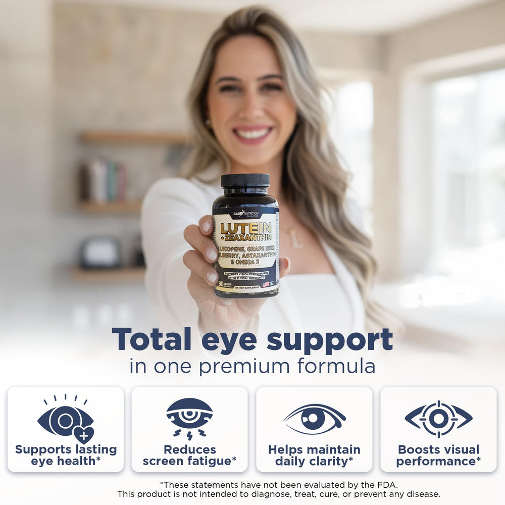 Gade Nutrition eye supplement capsules close-up for daily use