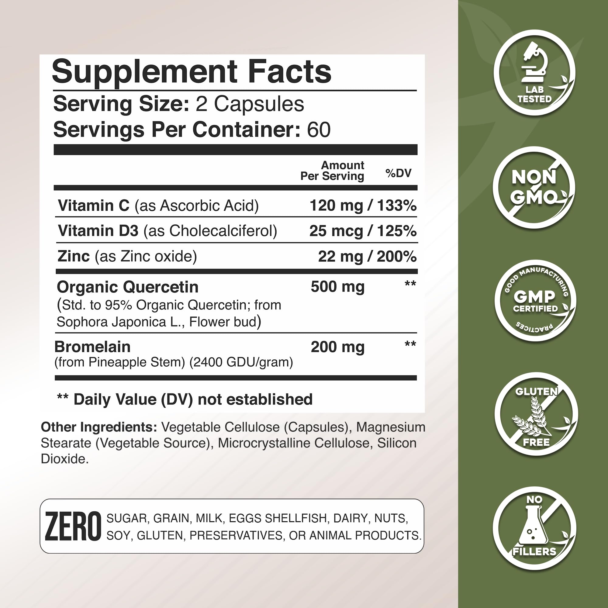 GADE NUTRITION quercetin capsules close-up for easy daily dose