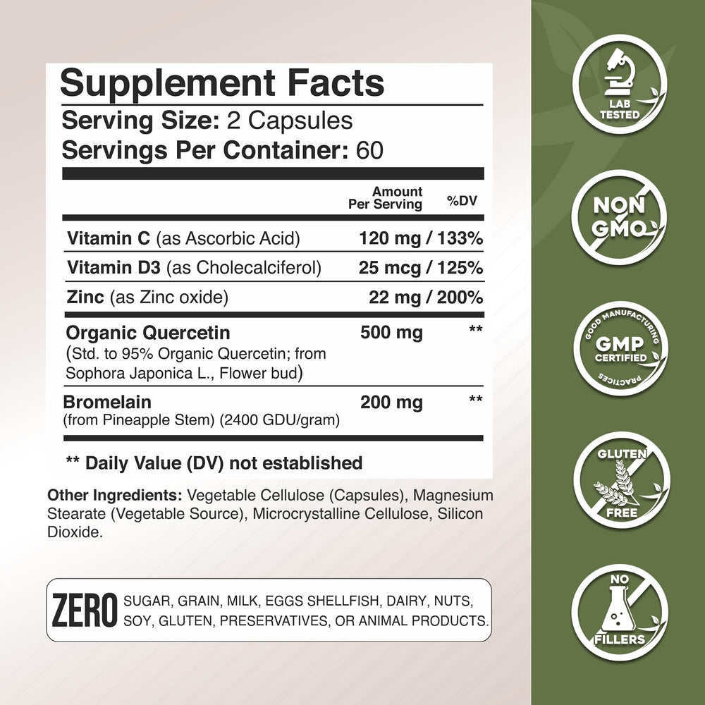 GADE NUTRITION quercetin capsules close-up for easy daily dose