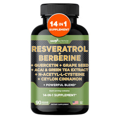 GADE NUTRITION Resveratrol-Berberine-Quercetin bottle for daily antioxidant support.