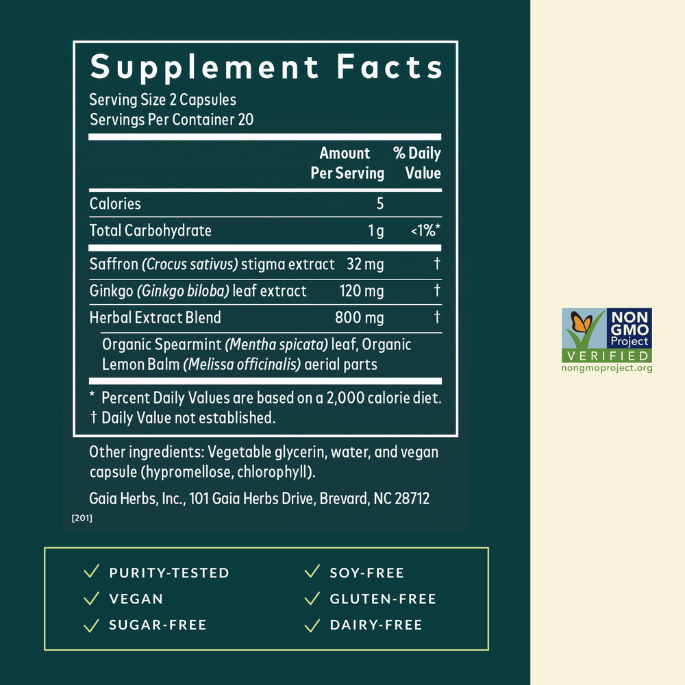 Gaia Herbs Adrenal Health vegan capsules ready to take with water.