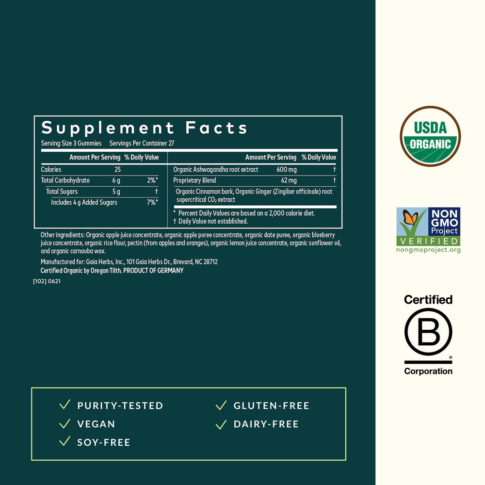 Ingredients scene with ashwagha and fruit flavors for natural taste