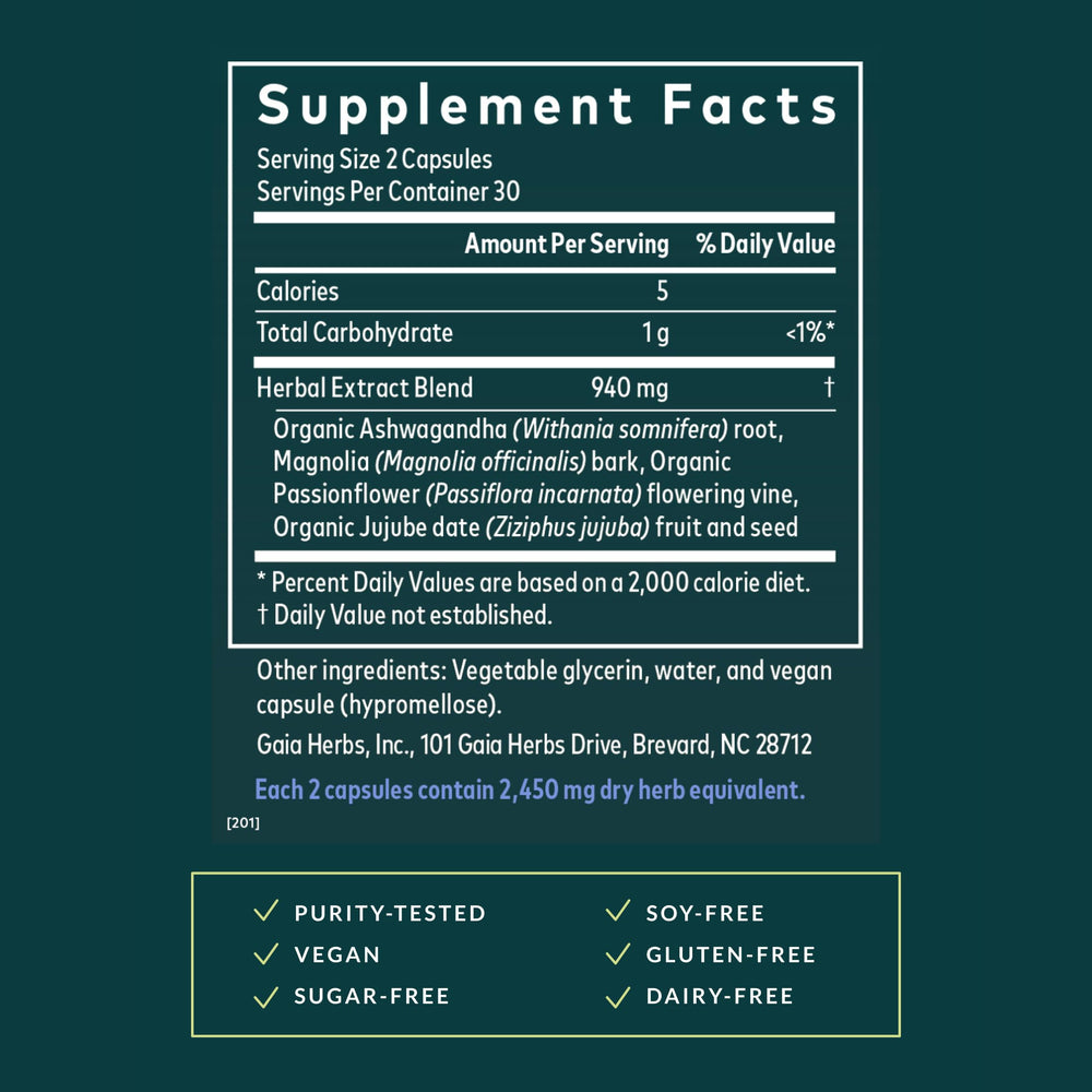Gaia Herbs Ashwagandha root detail suggesting adaptogenic support
