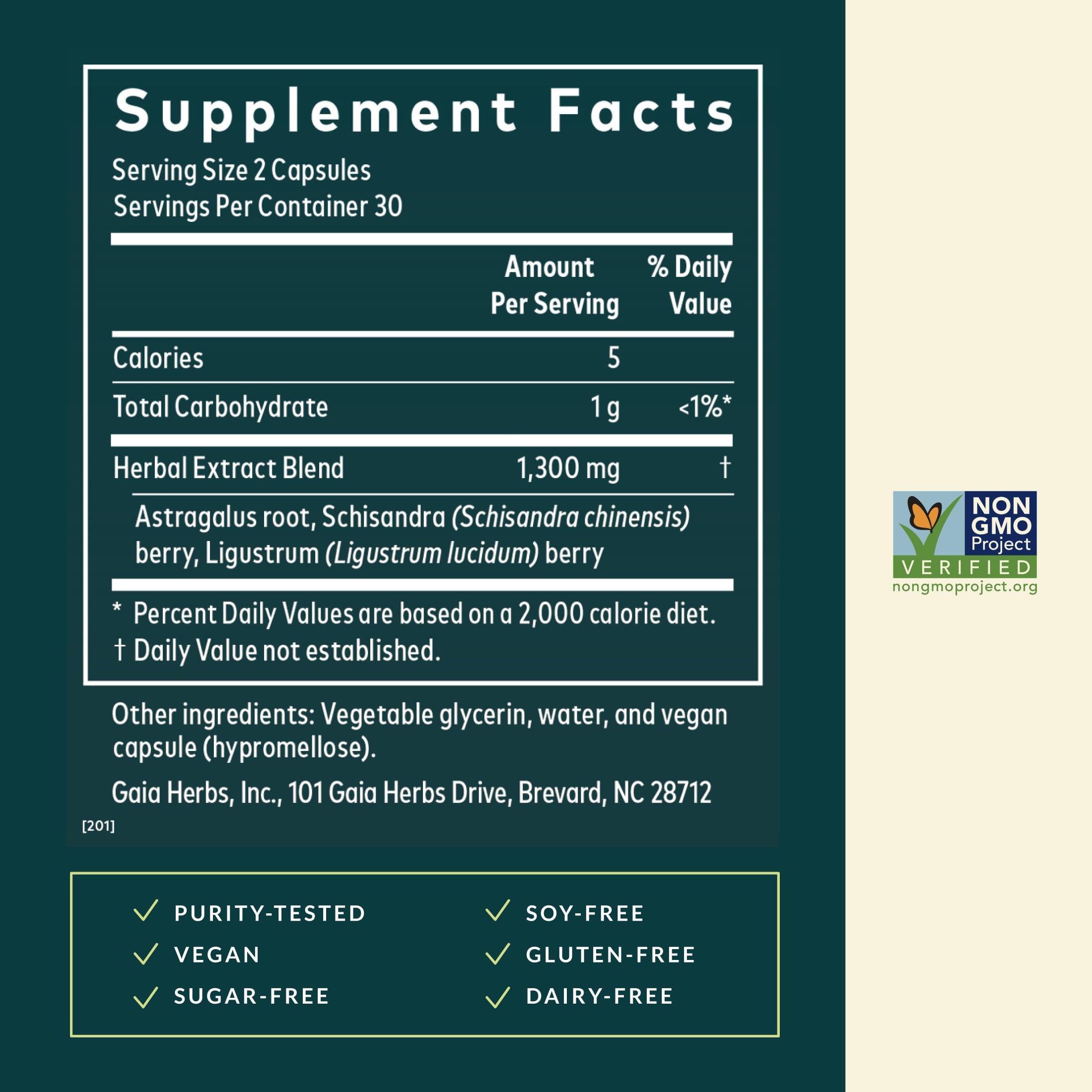 Gaia Herbs Astragalus Supreme phyto-caps closeup, convenient vegan capsules for daily use.