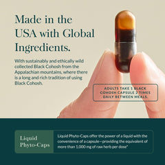 Gaia Herbs Black Cohosh packaging with quality sourcing badge