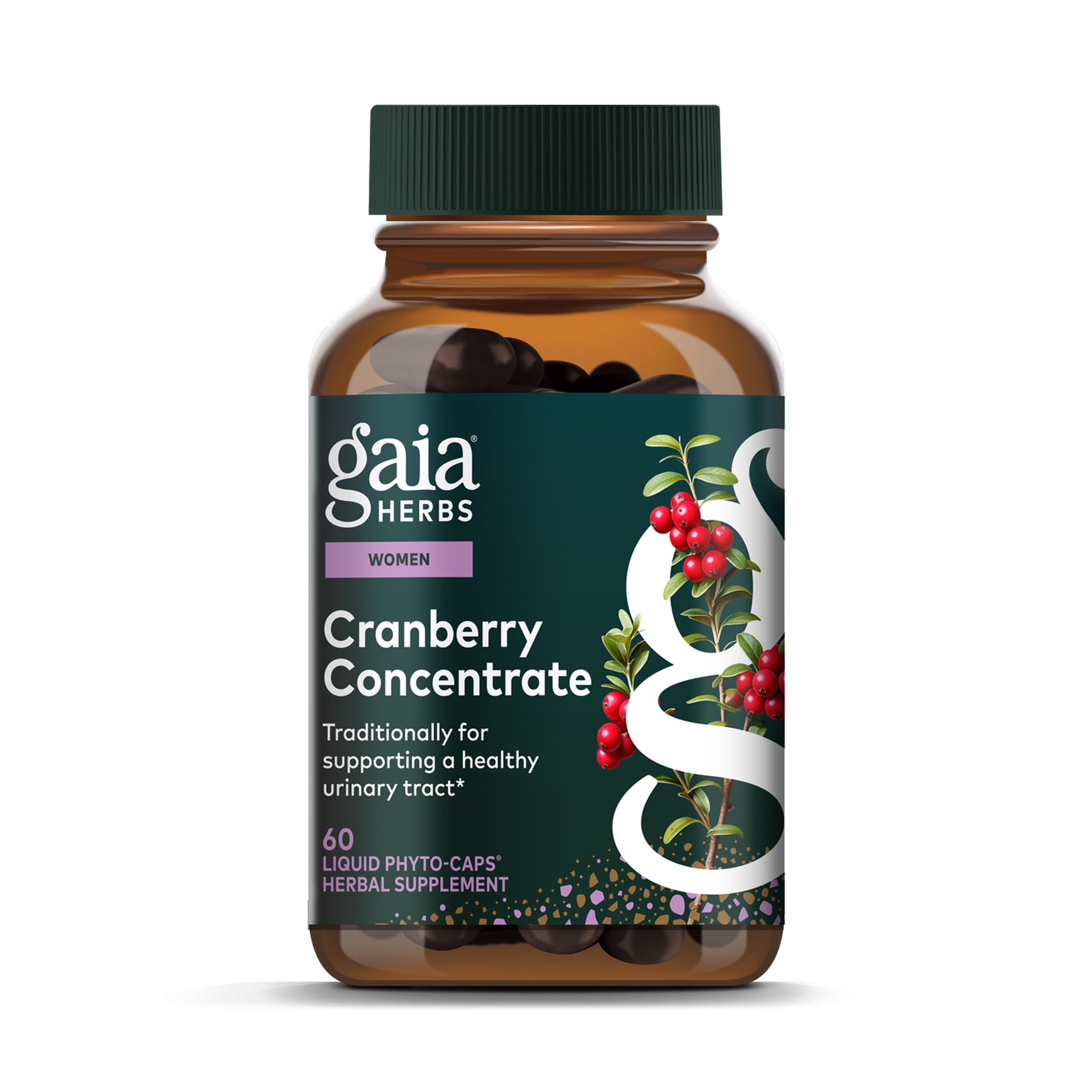 Gaia Herbs Cranberry Concentrate bottle pour for convenient daily use