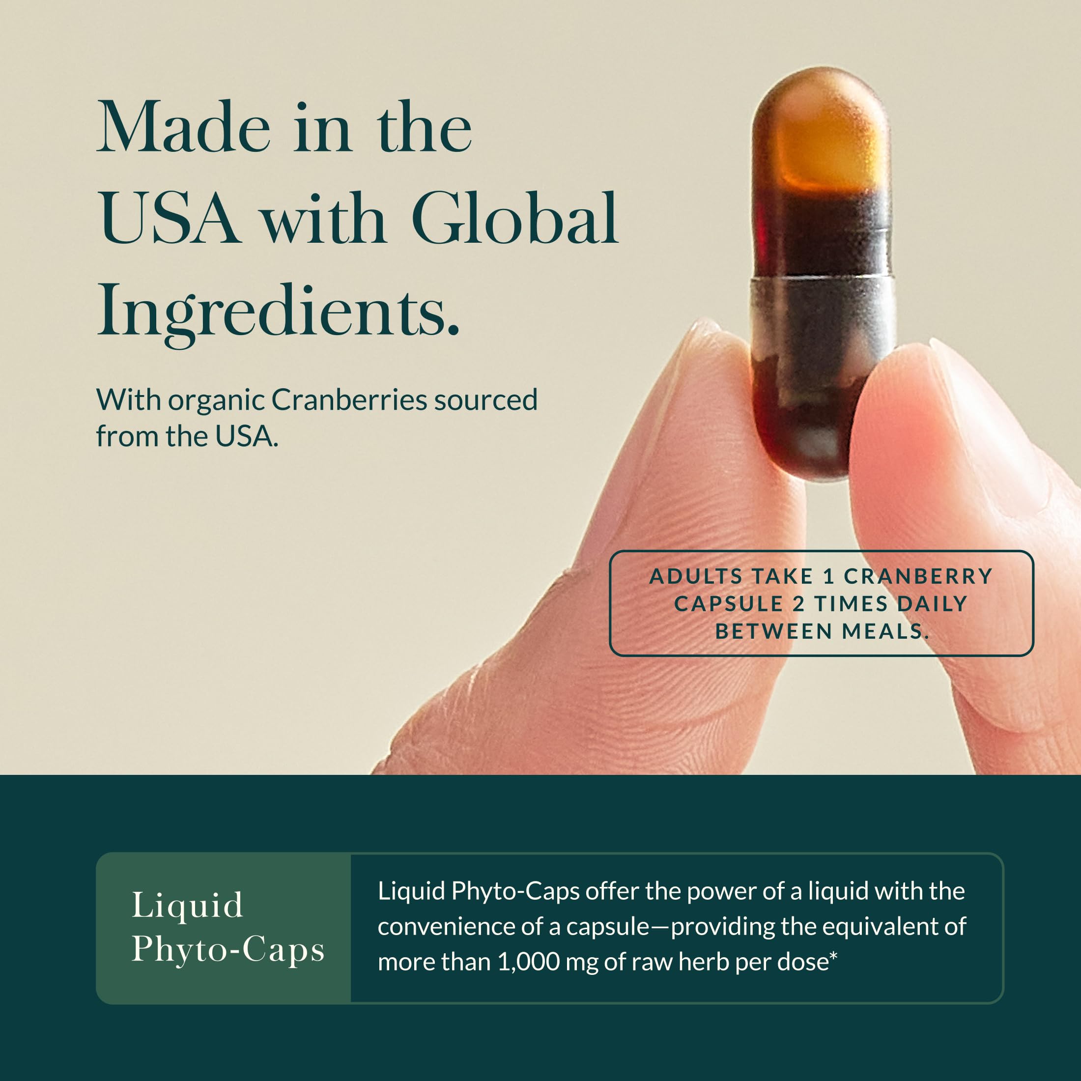 Gaia Herbs Cranberry Concentrate ingredients panel highlighting antioxidant-rich juice