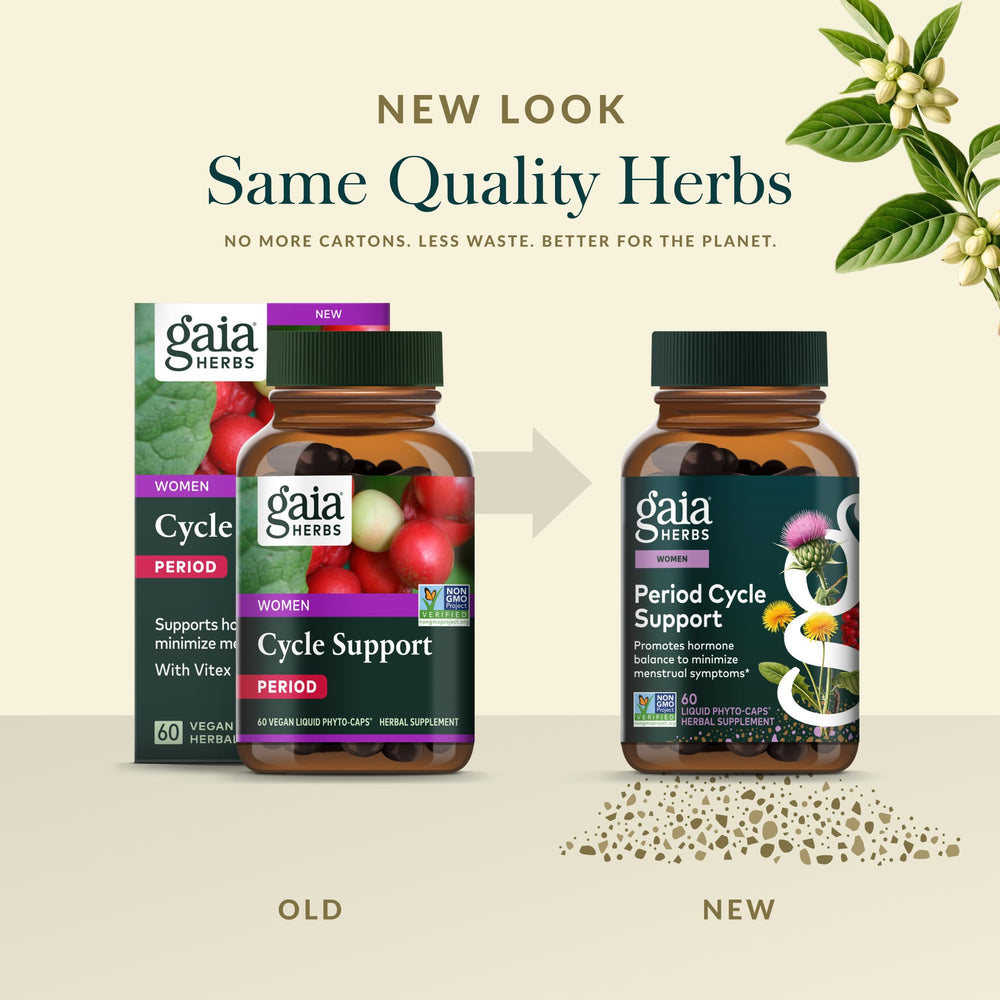 Vitex berry in Gaia Herbs Cycle Support formulation.