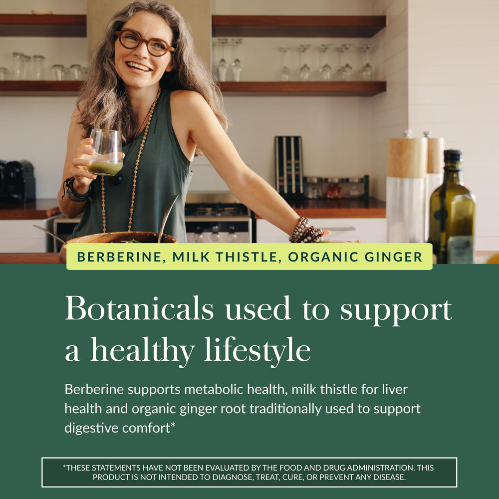 Gaia Herbs dairy-free gluten-free label highlights allergen-friendly formulation.