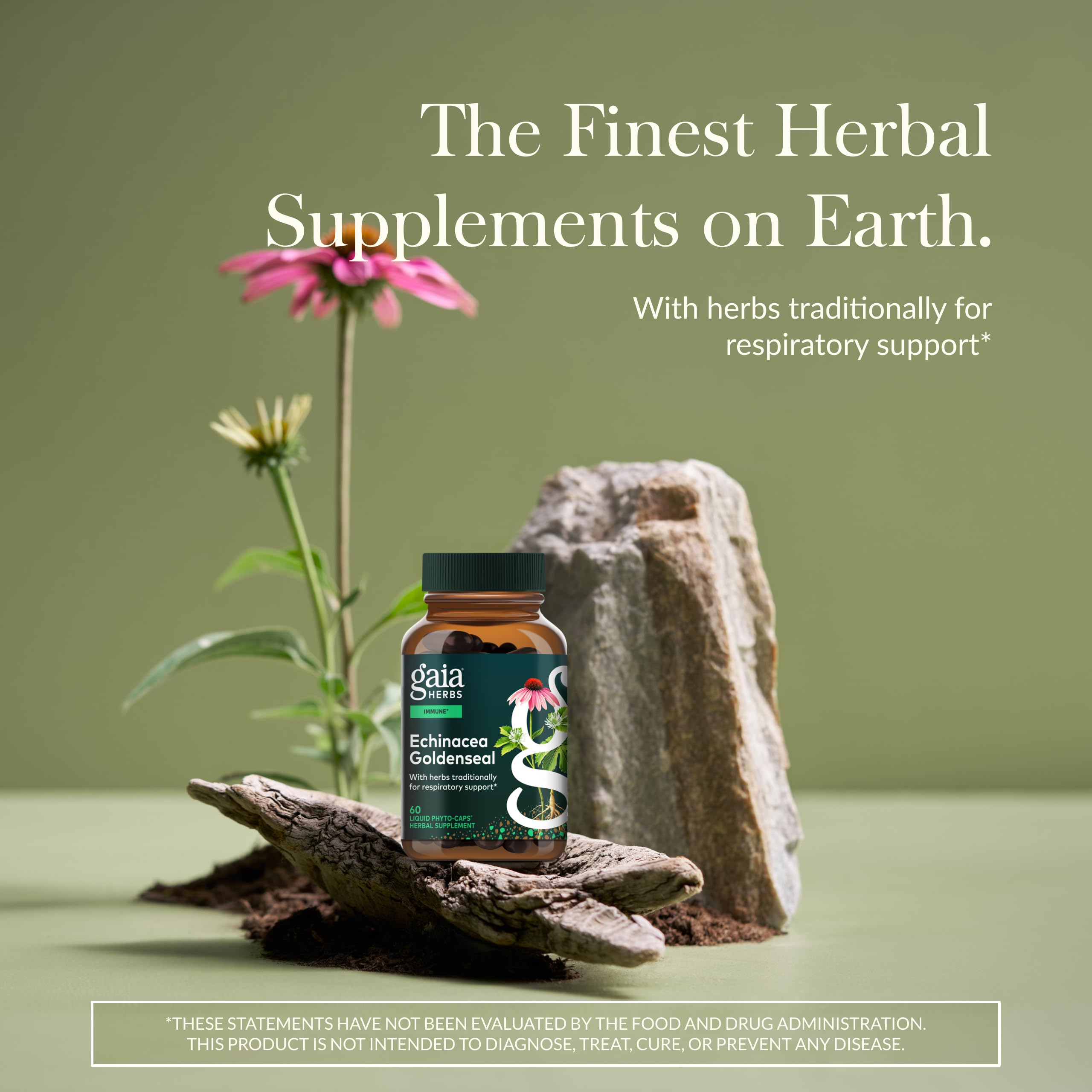 Gaia Herbs Echinacea Goldenseal capsules for easy daily use