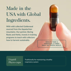 Ingredients panel highlights echinacea and goldenseal root blend