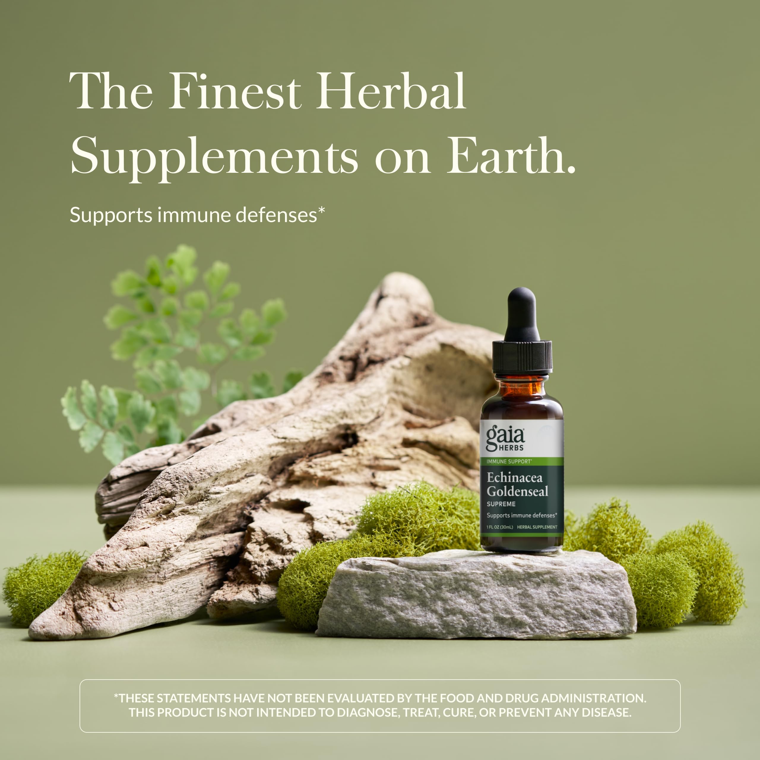 Gaia Herbs Echinacea Goldenseal Supreme liquid drops ideal for fast absorption.