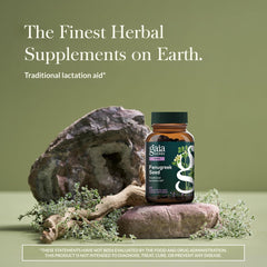 Gaia Herbs Fenugreek Seed capsules closeup highlights plant-powered support.