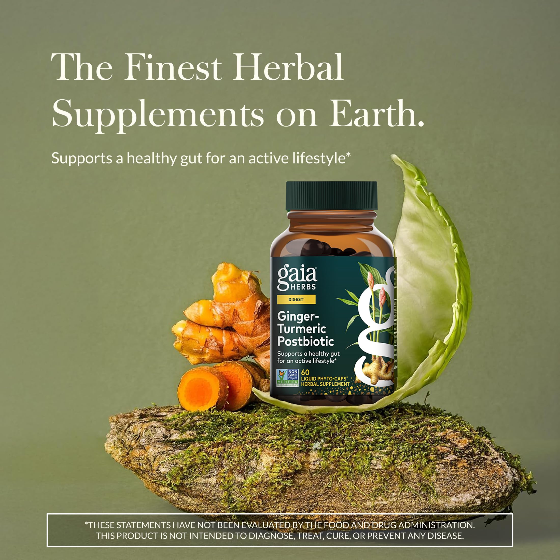 Gaia Herbs postbiotic capsules for daily gut health routine