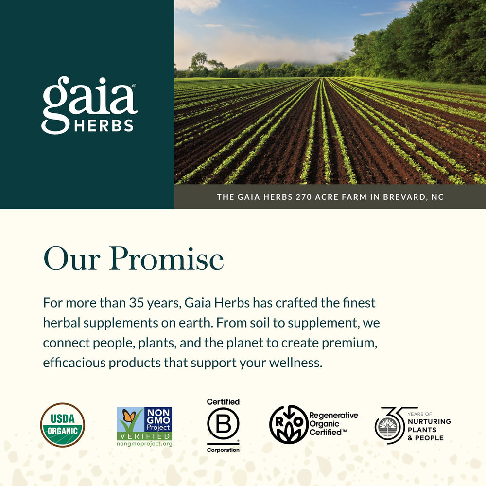 Gaia Herbs gomitas relajantes con ingredientes de origen responsable.