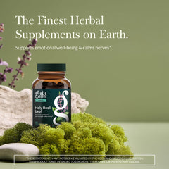Gaia Herbs Holy Basil Leaf capsules image for convenient daily use.