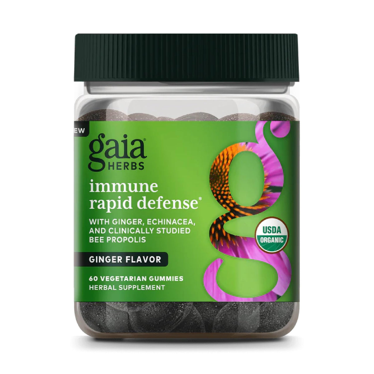 Gaia Herbs Immune Rapid Defense bottle for daily immune support