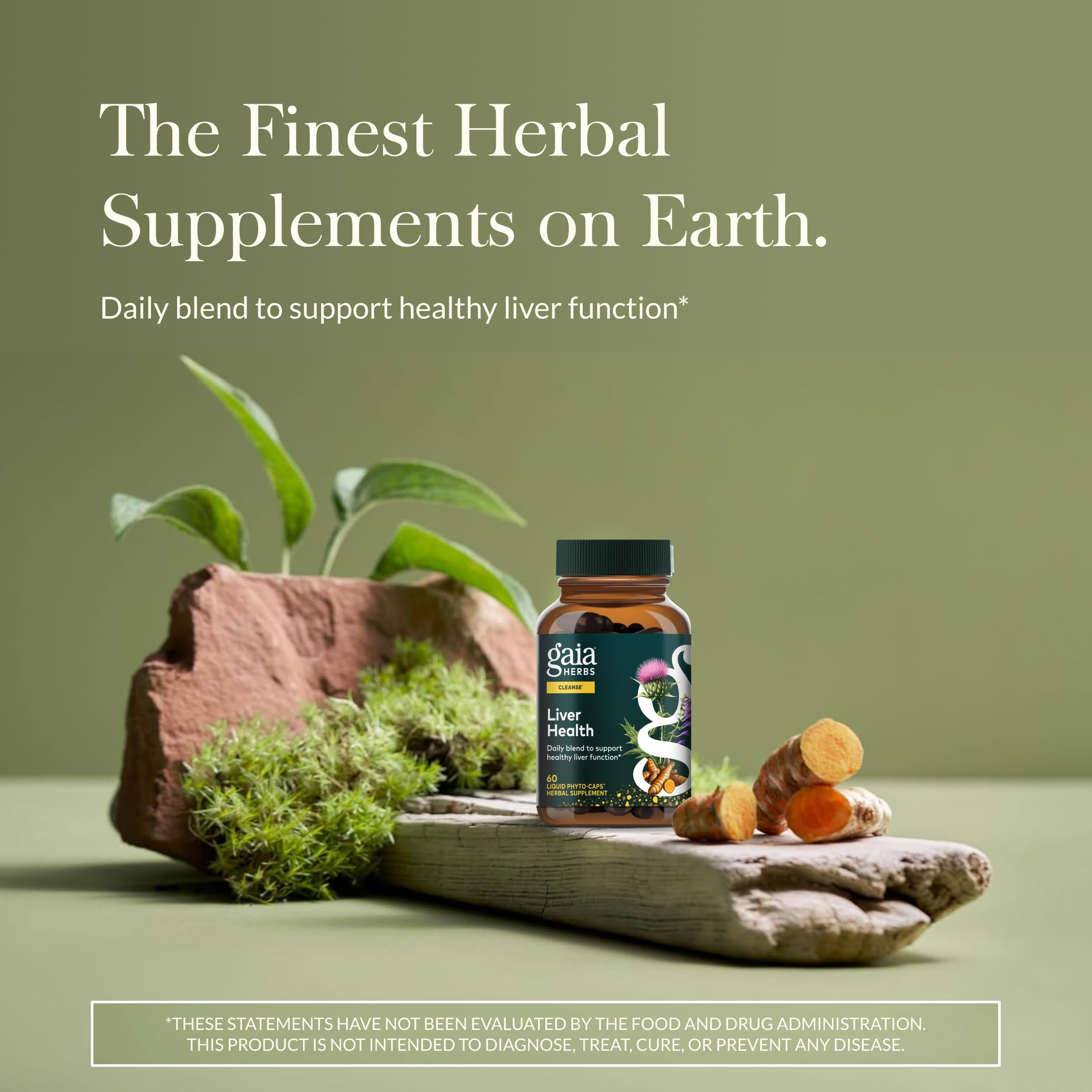 Gaia Herbs Liver Health bottle back reveals ingredients and usage directions