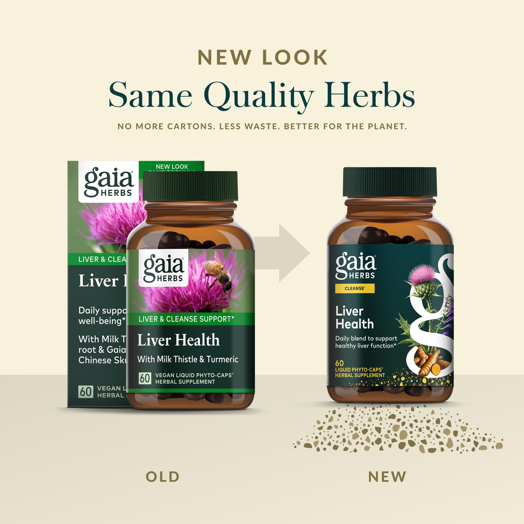 Gaia Herbs Liver Health turmeric root ingredient closeup hints natural support