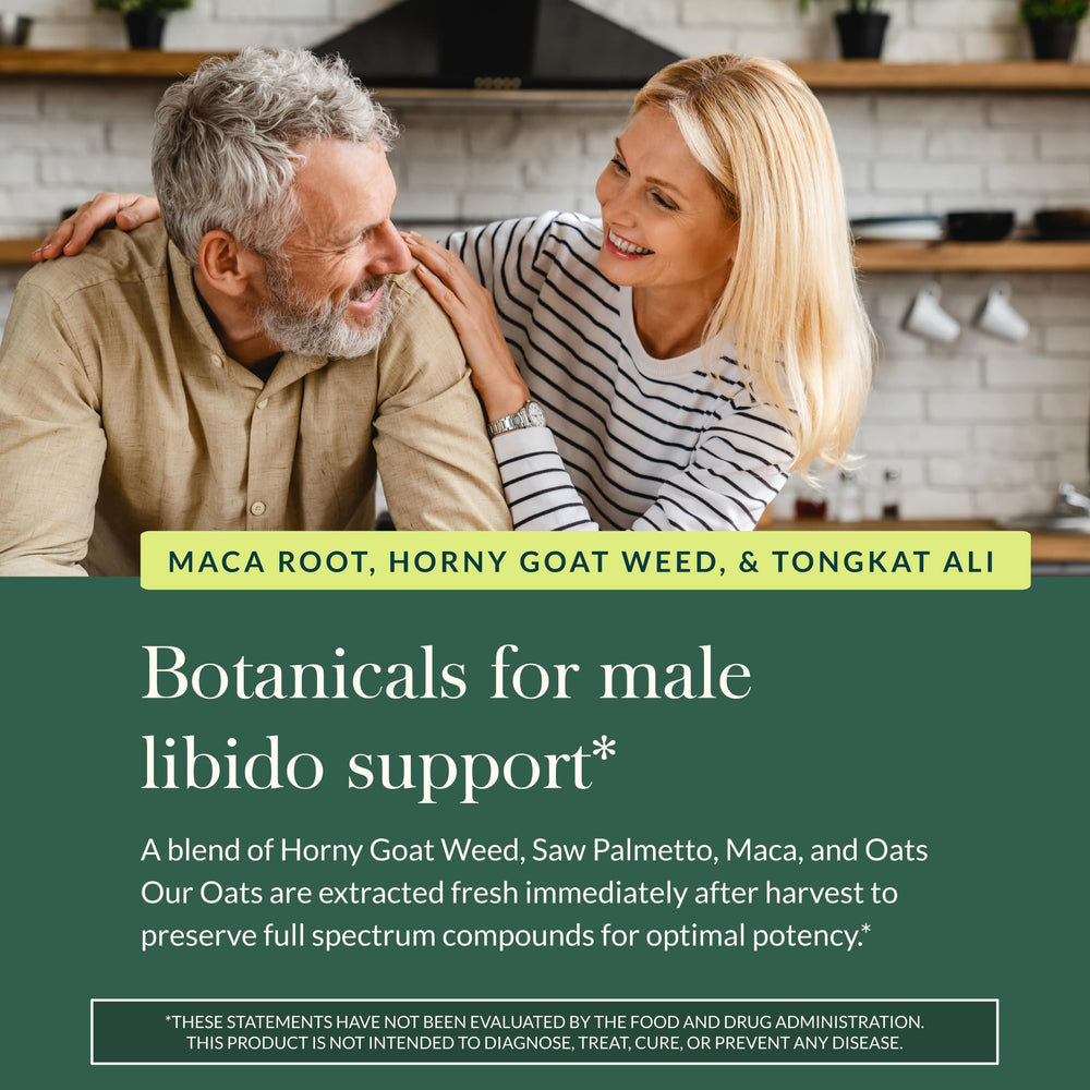 Gaia Herbs Male Libido ingredients blend features saw palmetto and horny goat weed
