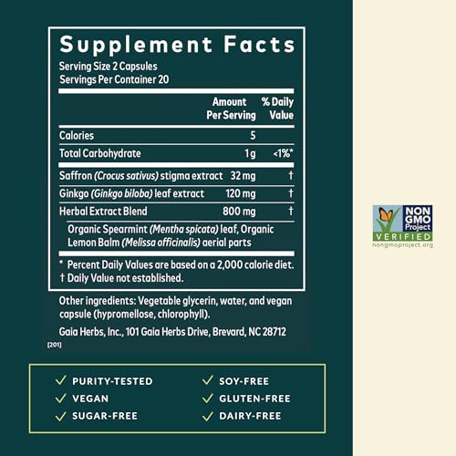 Gaia Herbs Nootropic Focus capsules in tin demonstrate easy daily use