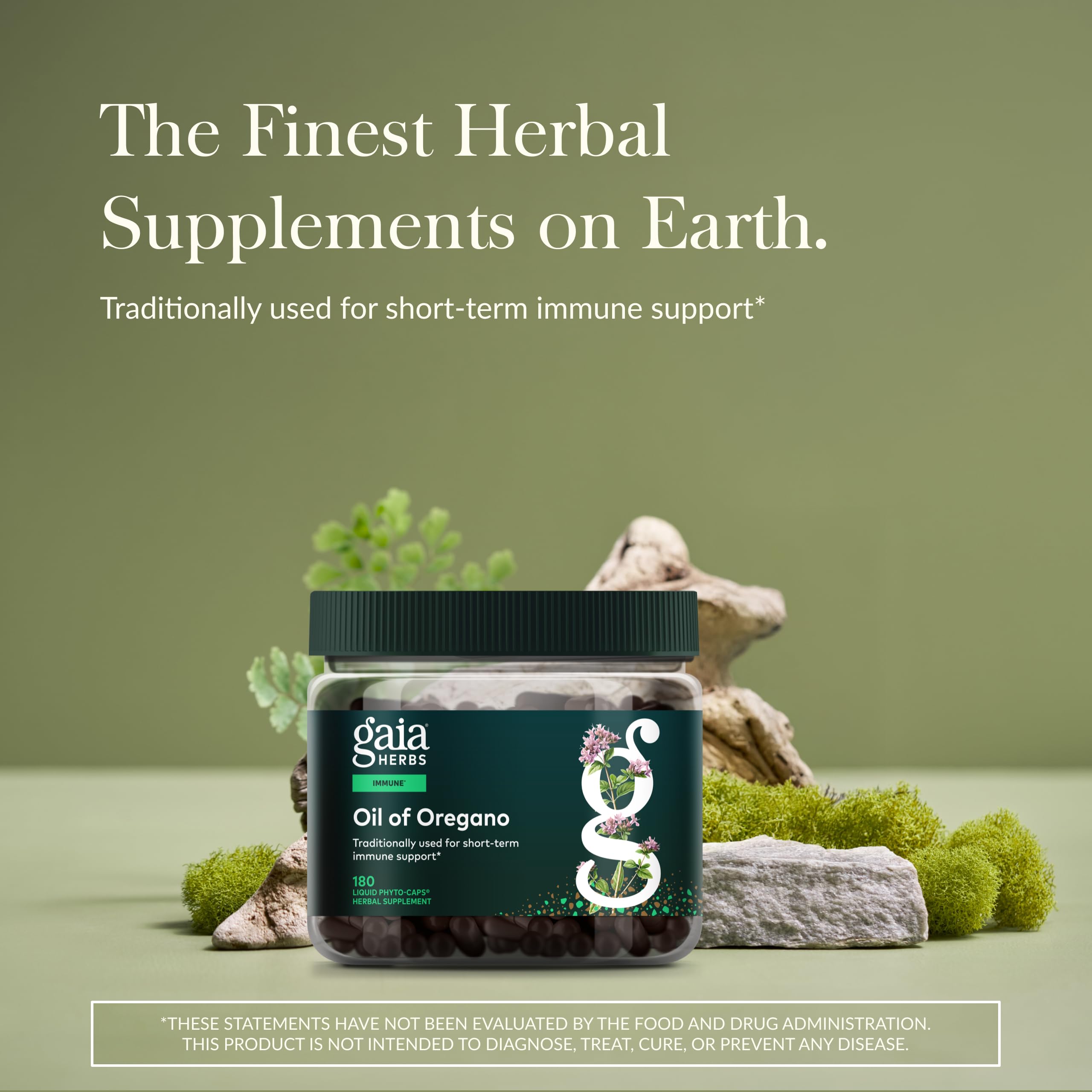 Gaia Herbs Oil of Oregano capsules pour for easy daily use
