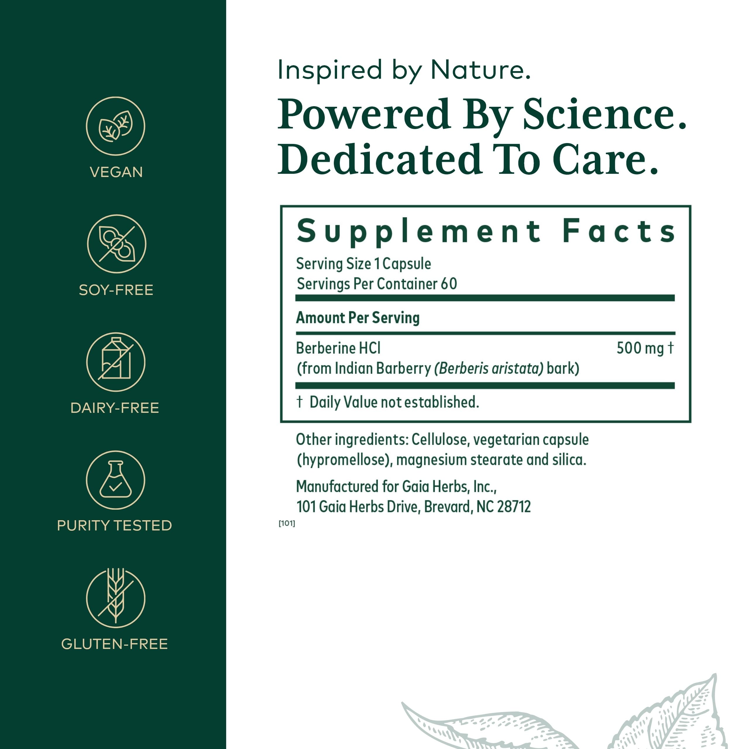 GAIA Herbs PRO Berberine Metabolic capsules close-up, vegan and gluten-free for plant-based routines