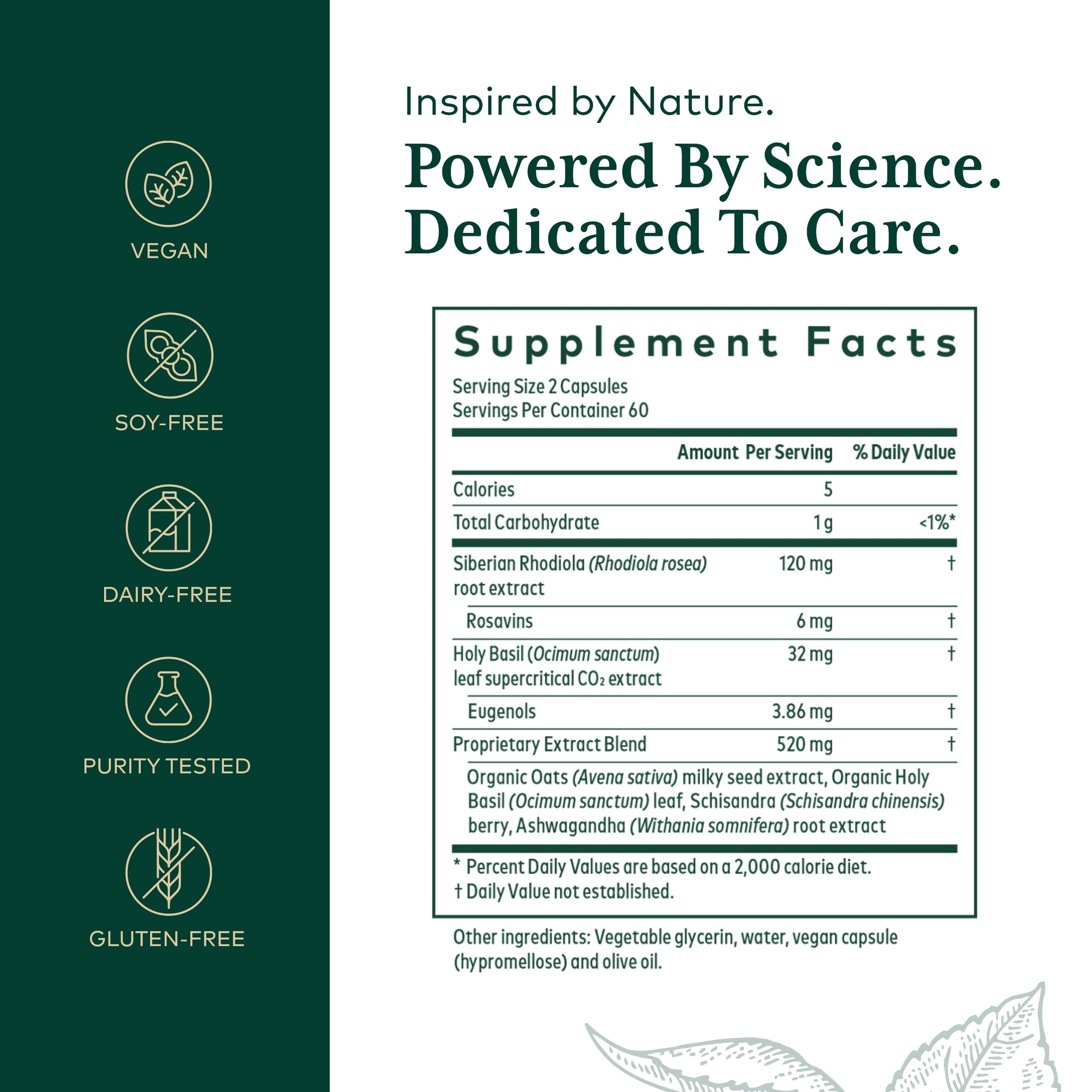 GAIA HERBS PRO Daytime HPA label detail highlights key herbal ingredients
