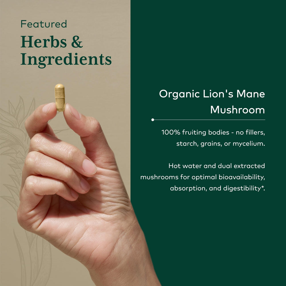 Gaia Herbs PRO Lion's Mane packaging box with gluten-free label