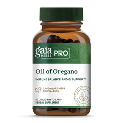 GAIA Herbs PRO Oil of Oregano bottle front for immune support and daily wellness.