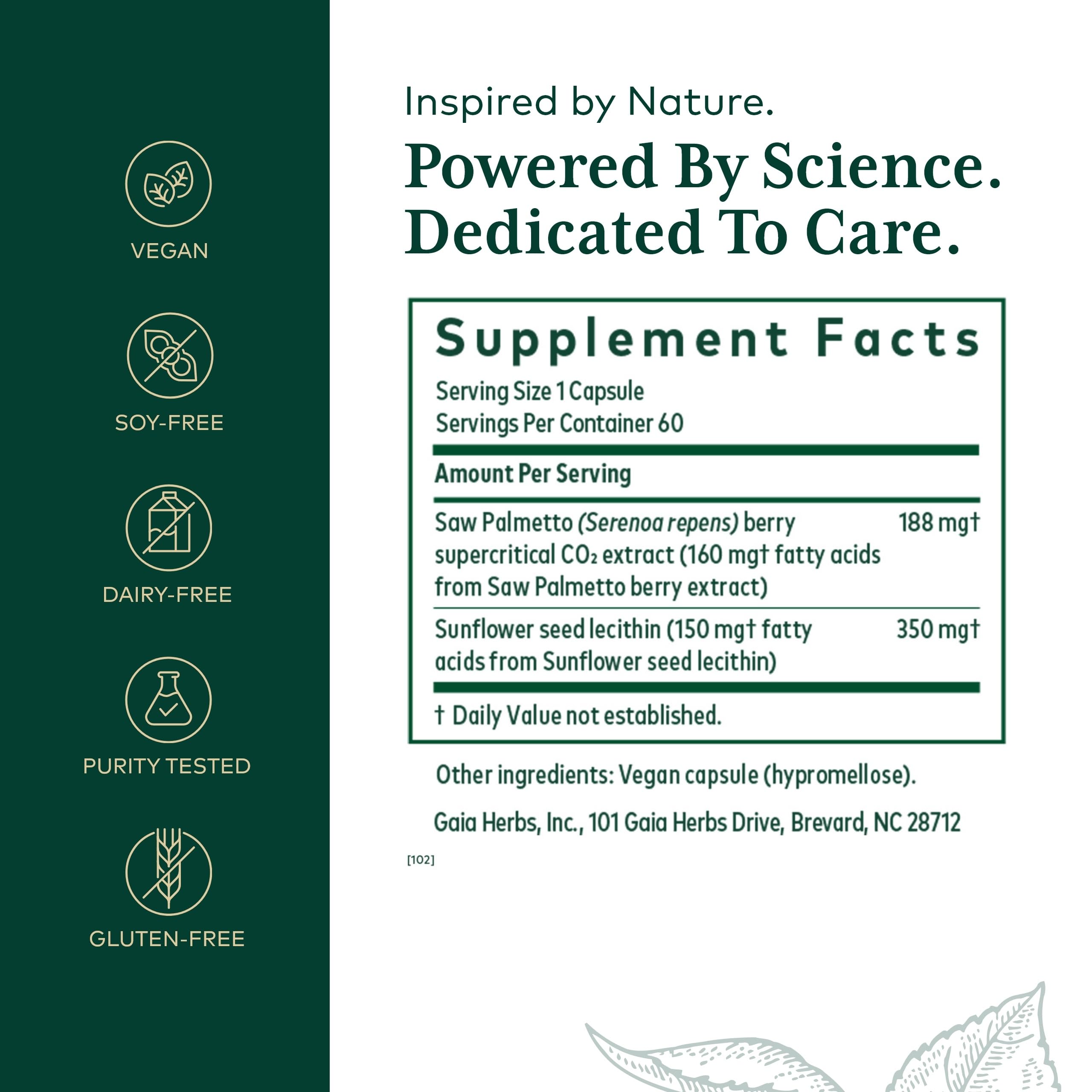 GAIA Herbs PRO bottle back shows ingredients and potency details.