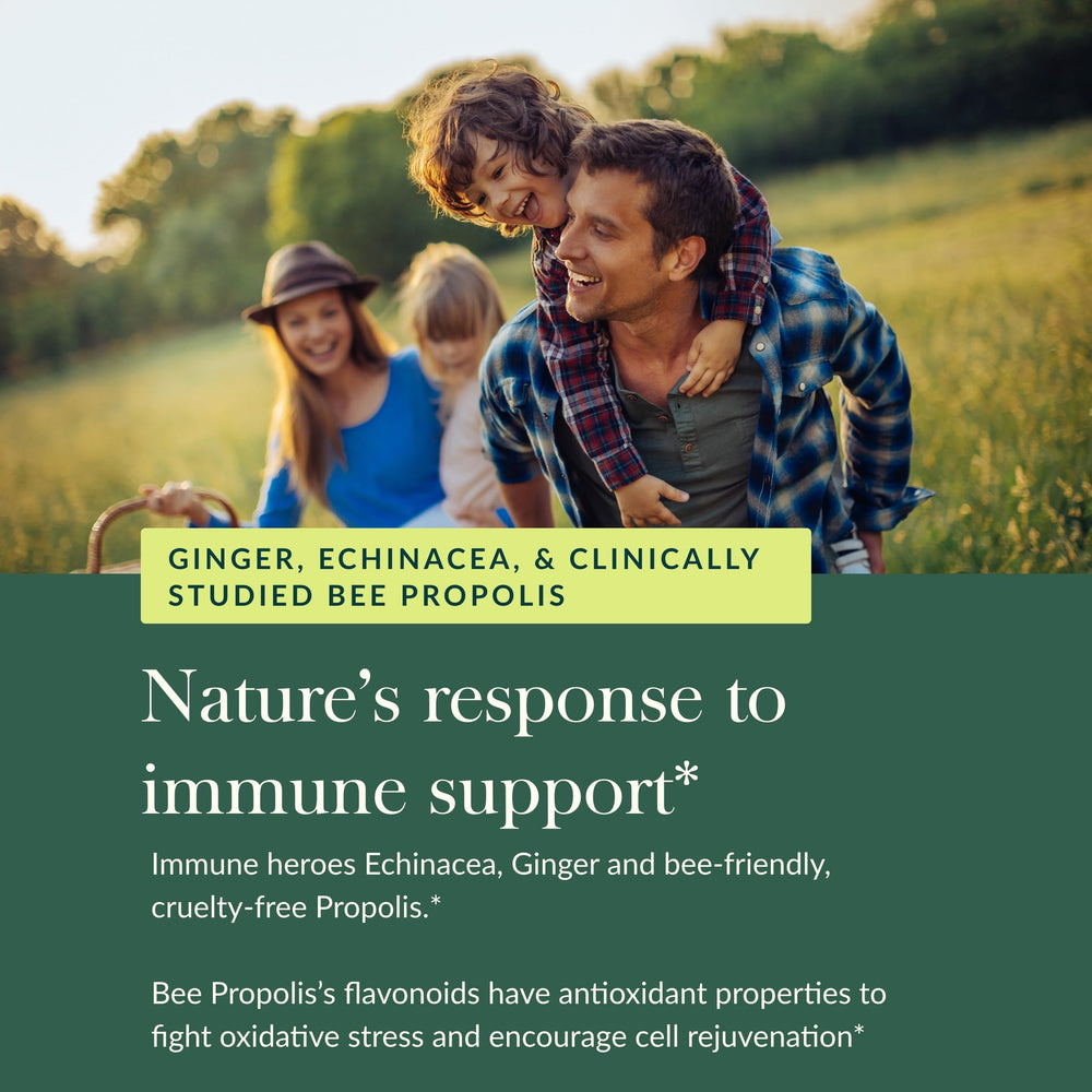 Gaia Herbs Promunel Propolis supports immune benefits with cruelty-free sourcing