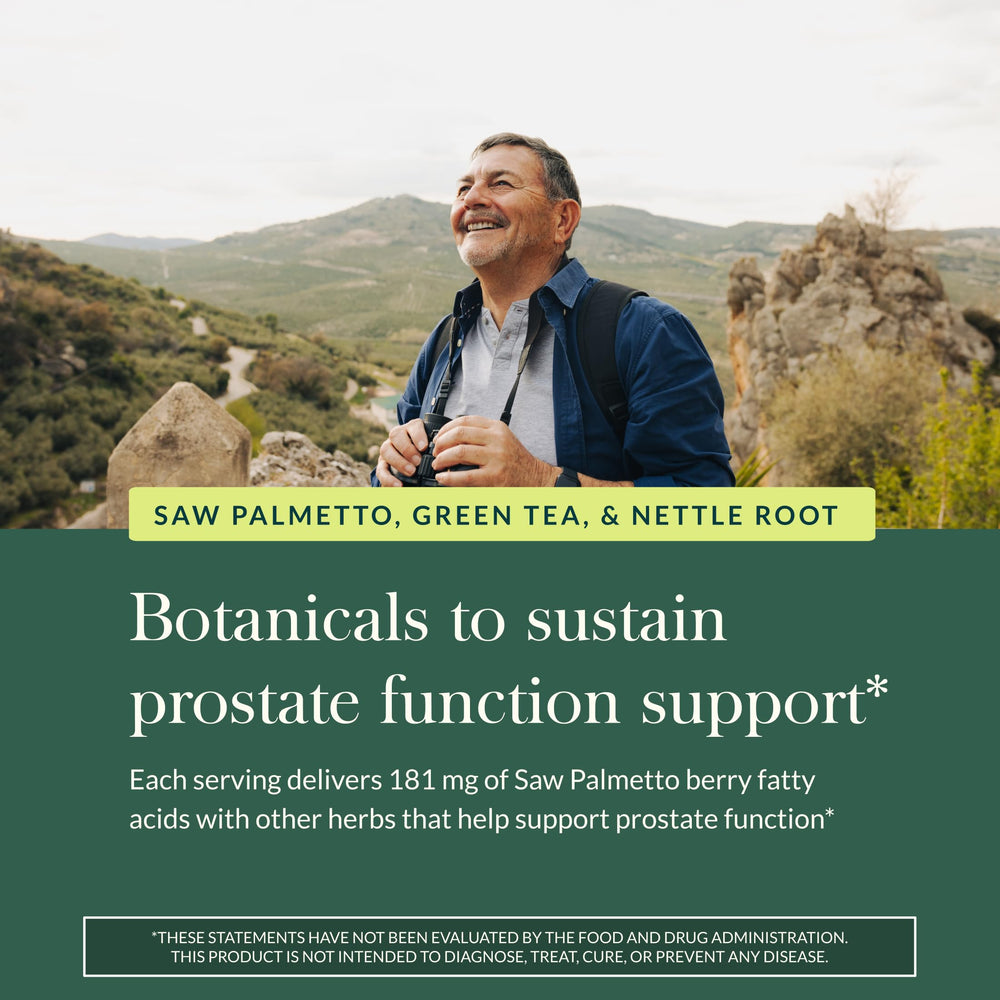Gaia Herbs Prostate Health nettle root in blend for support.