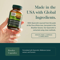 Gaia Herbs Quercetin Synergy ingredient blend featuring quercetin, lemon extract, turmeric
