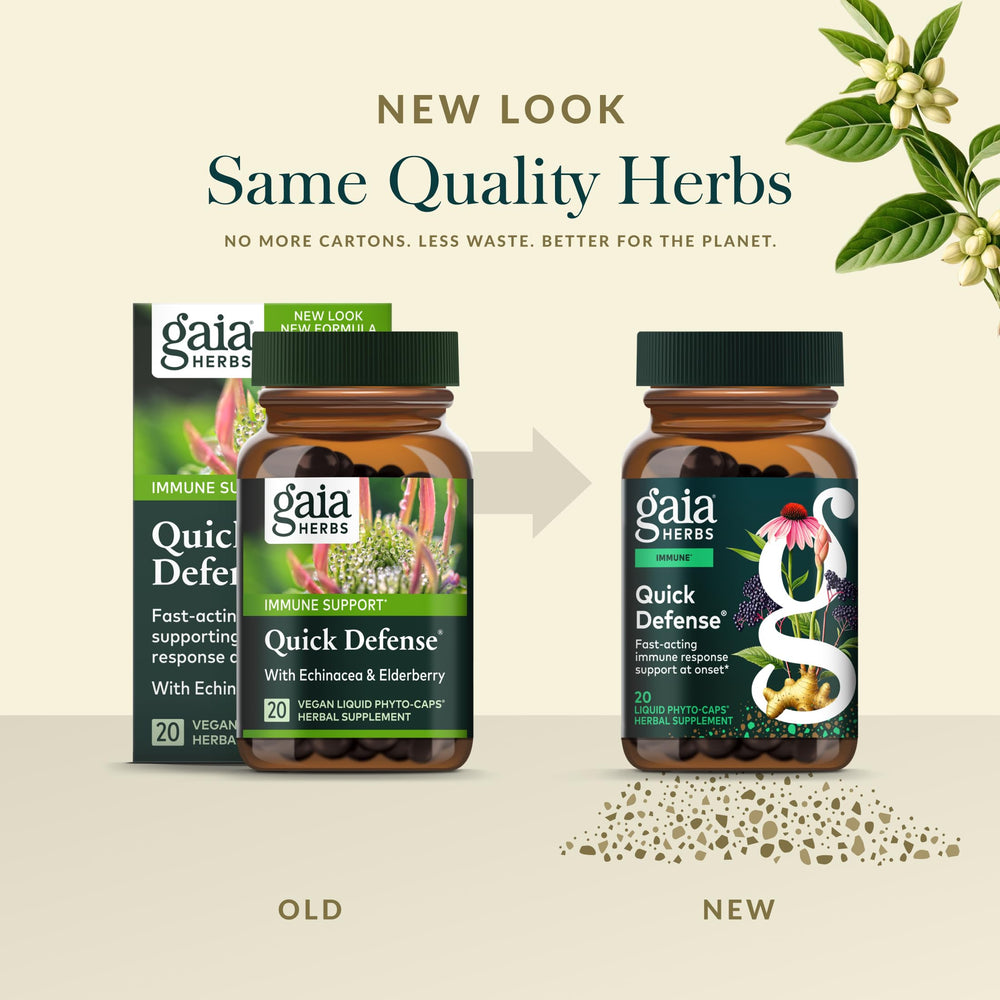 Gaia Herbs Quick Defense andrographis plant highlight in a plant-based formula