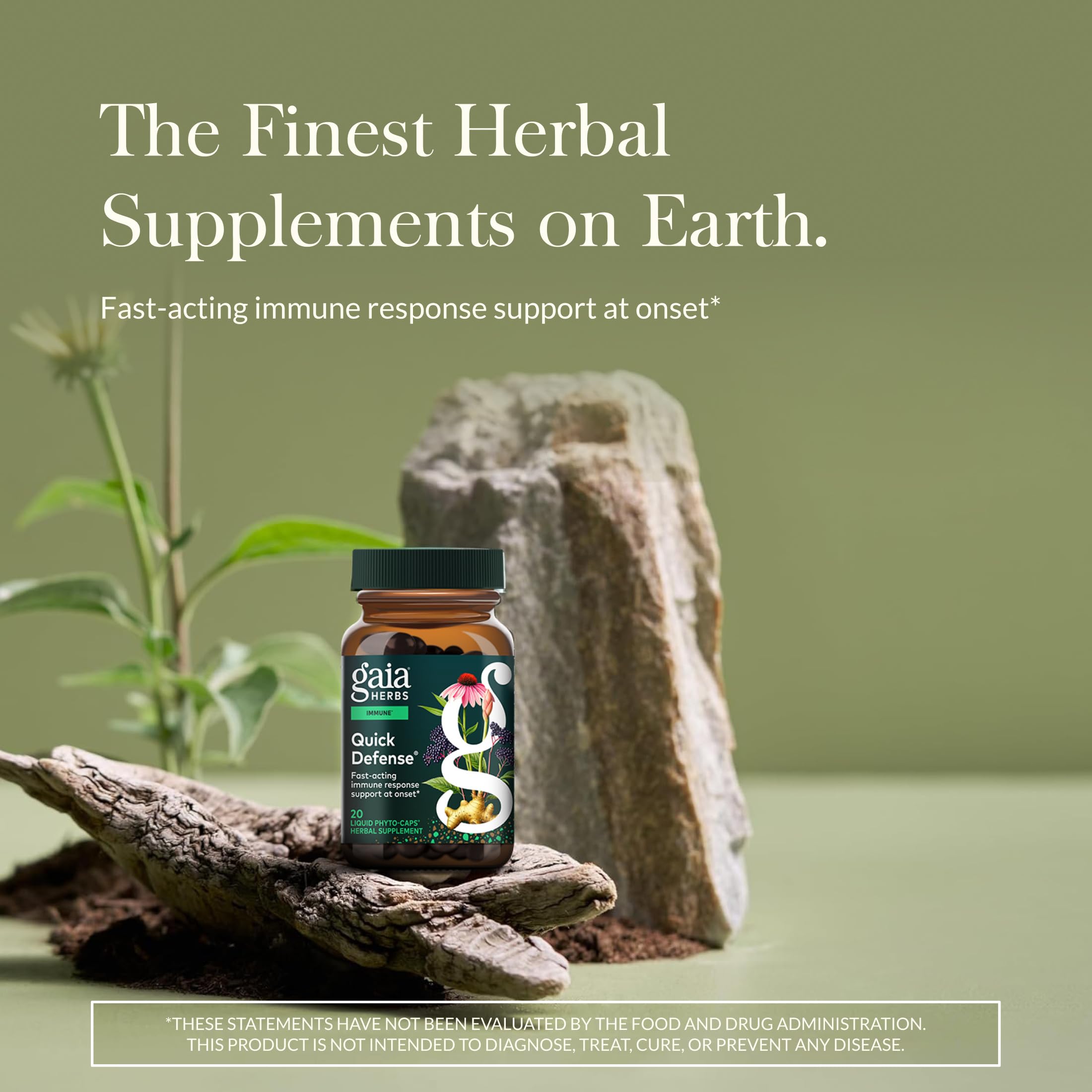 Gaia Herbs Quick Defense capsules pack highlighting fast-acting immune support potential