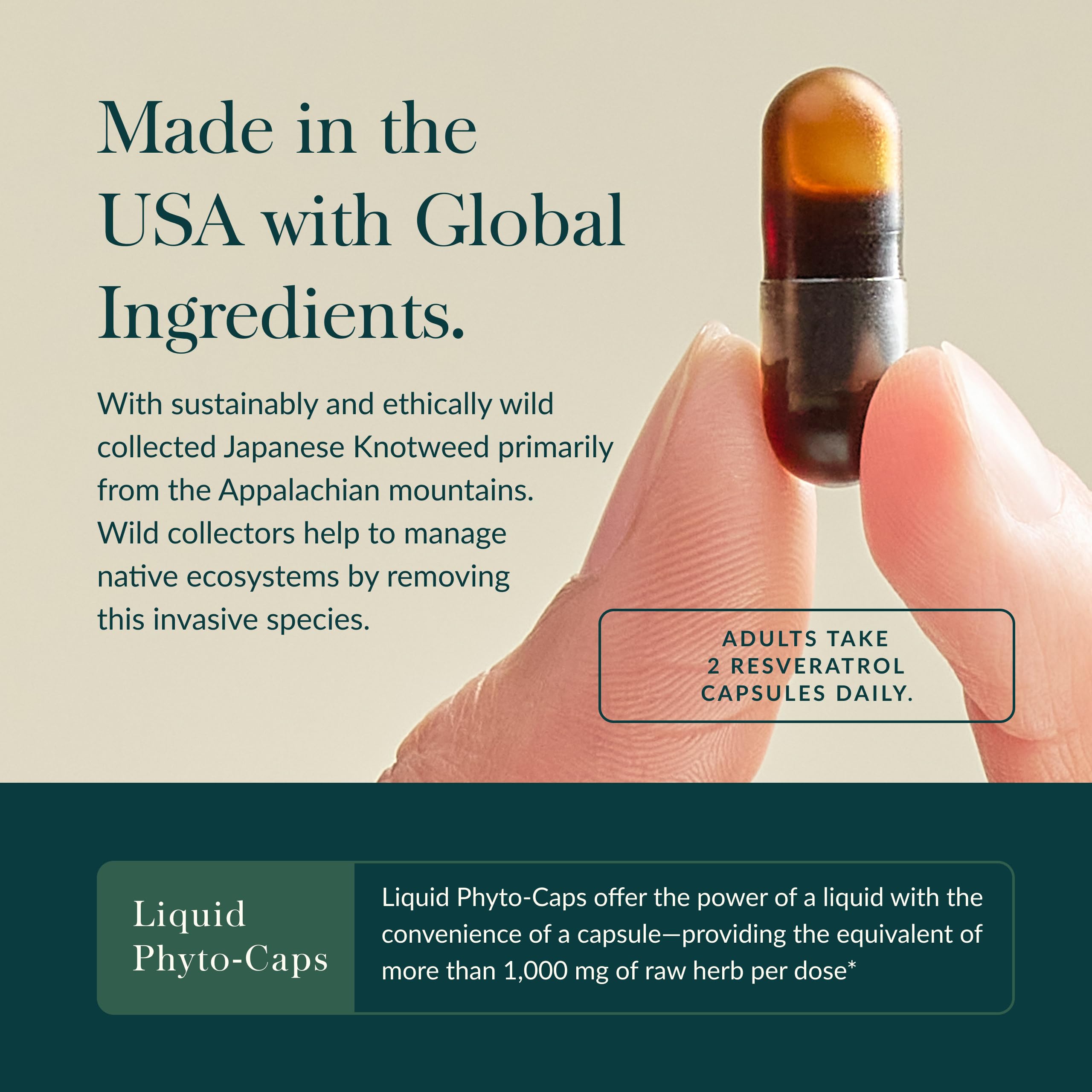 Gaia Herbs Resveratrol label detail with clean ingredient list