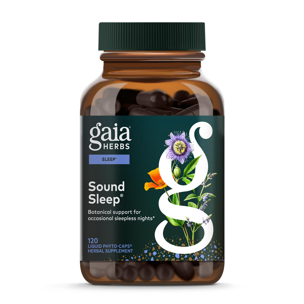Gaia Herbs Sound Sleep bottle front view for natural sleep support