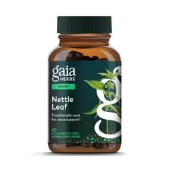 Gaia Herbs Stinging Nettle Leaf bottle for convenient daily respiratory support.