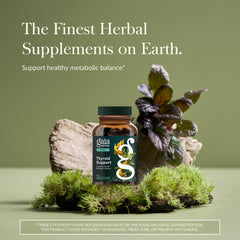 Gaia Herbs Thyroid Support bottle featuring kelp capsules for metabolic balance