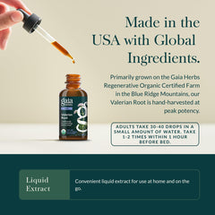 Gaia Herbs Valerian Root drops for convenient night-time use.