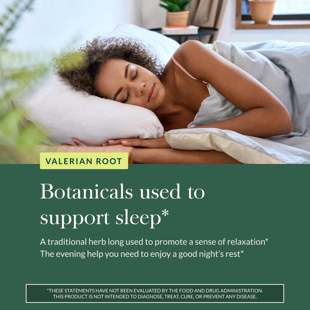 Gaia Herbs Valerian Root organic ingredients emphasize vegan and gluten-free profile.