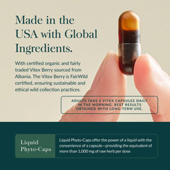 Gaia Herbs Vitex Berry fair trade label emphasizing ethical sourcing