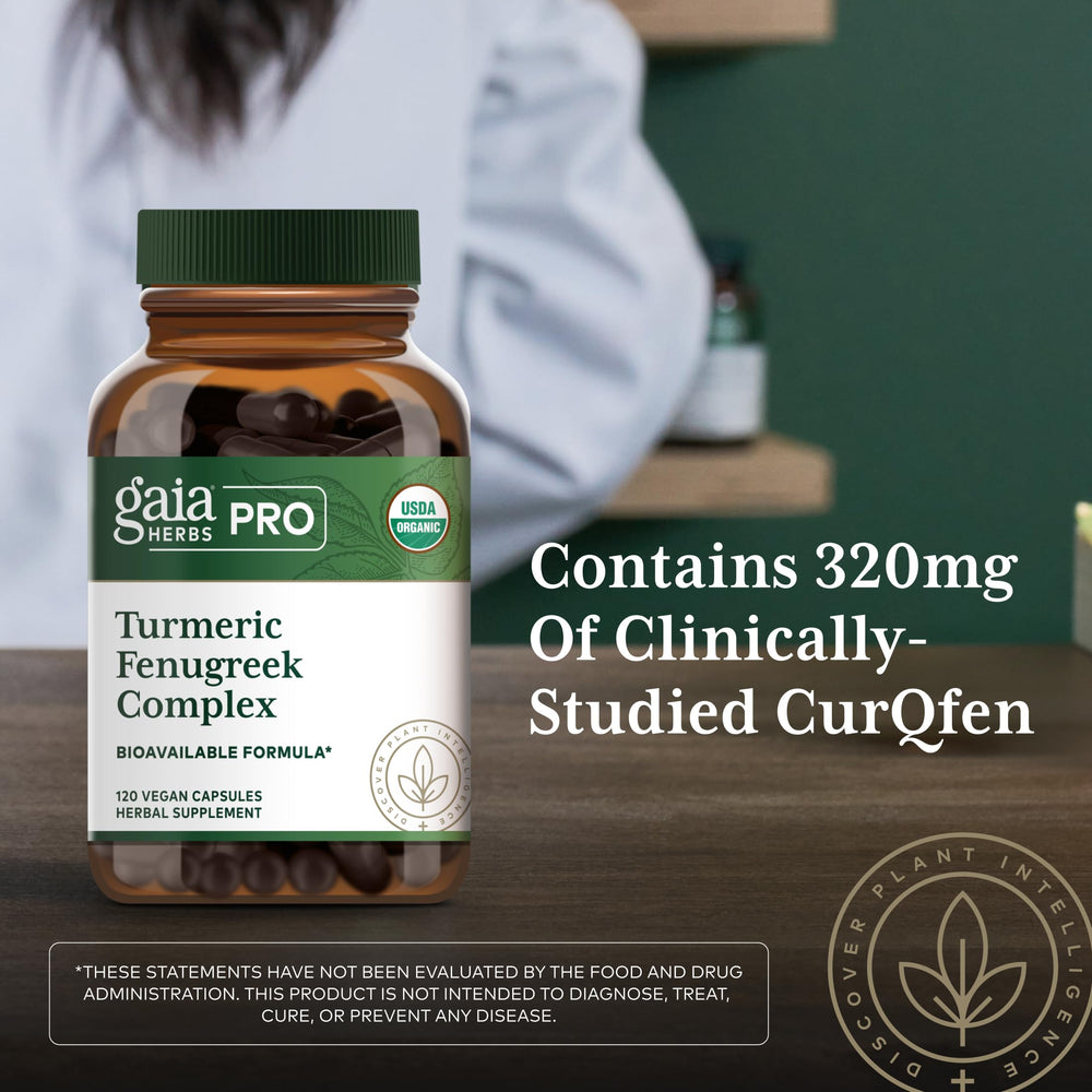 USDA Organic seal visible on Gaia PRO packaging with vegan capsules.