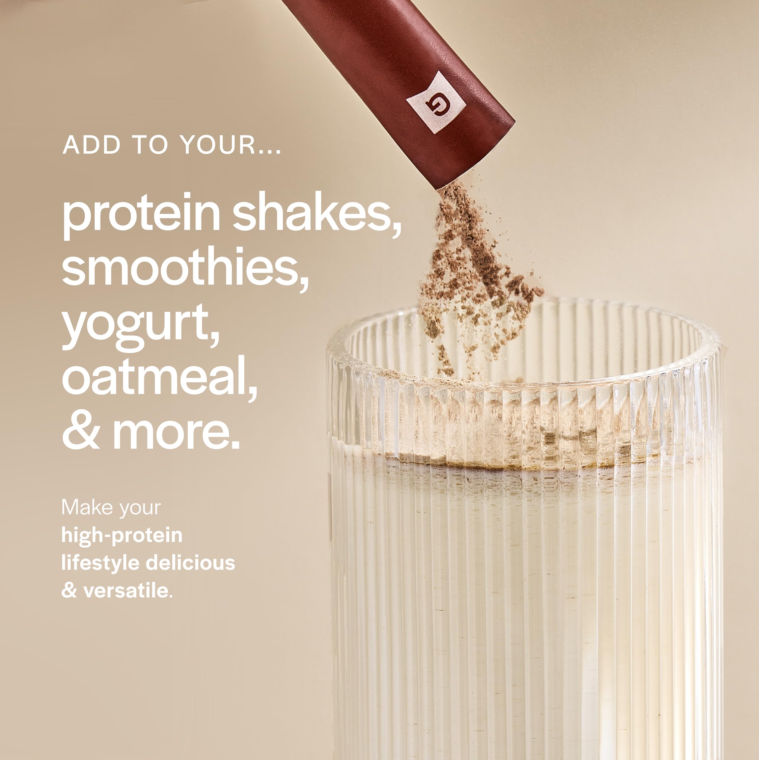 Gainful Cookies & Cream flavor stick sachet on counter for dessert-like shakes