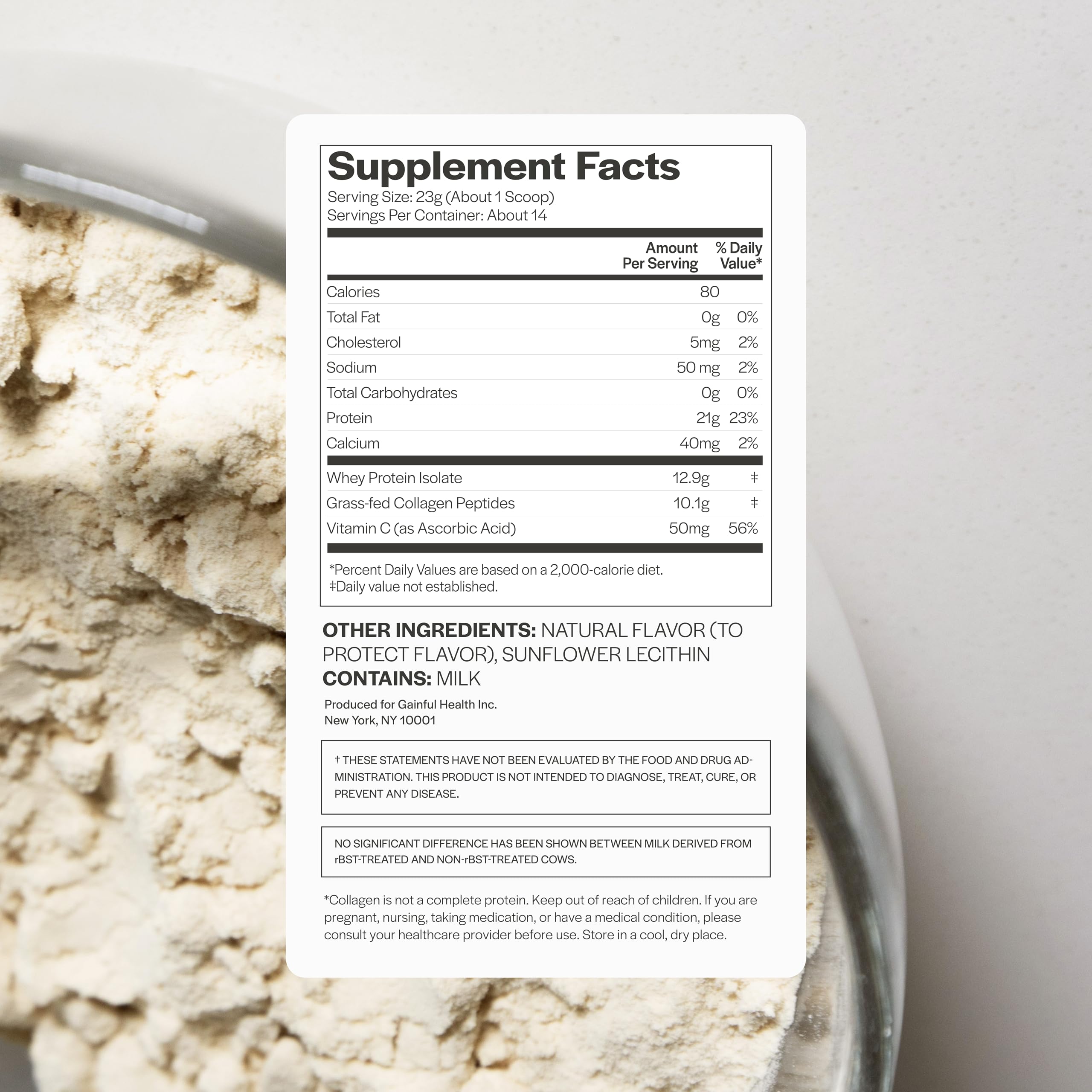 Gainful Flavor Packets being added to unflavored formula for variety.