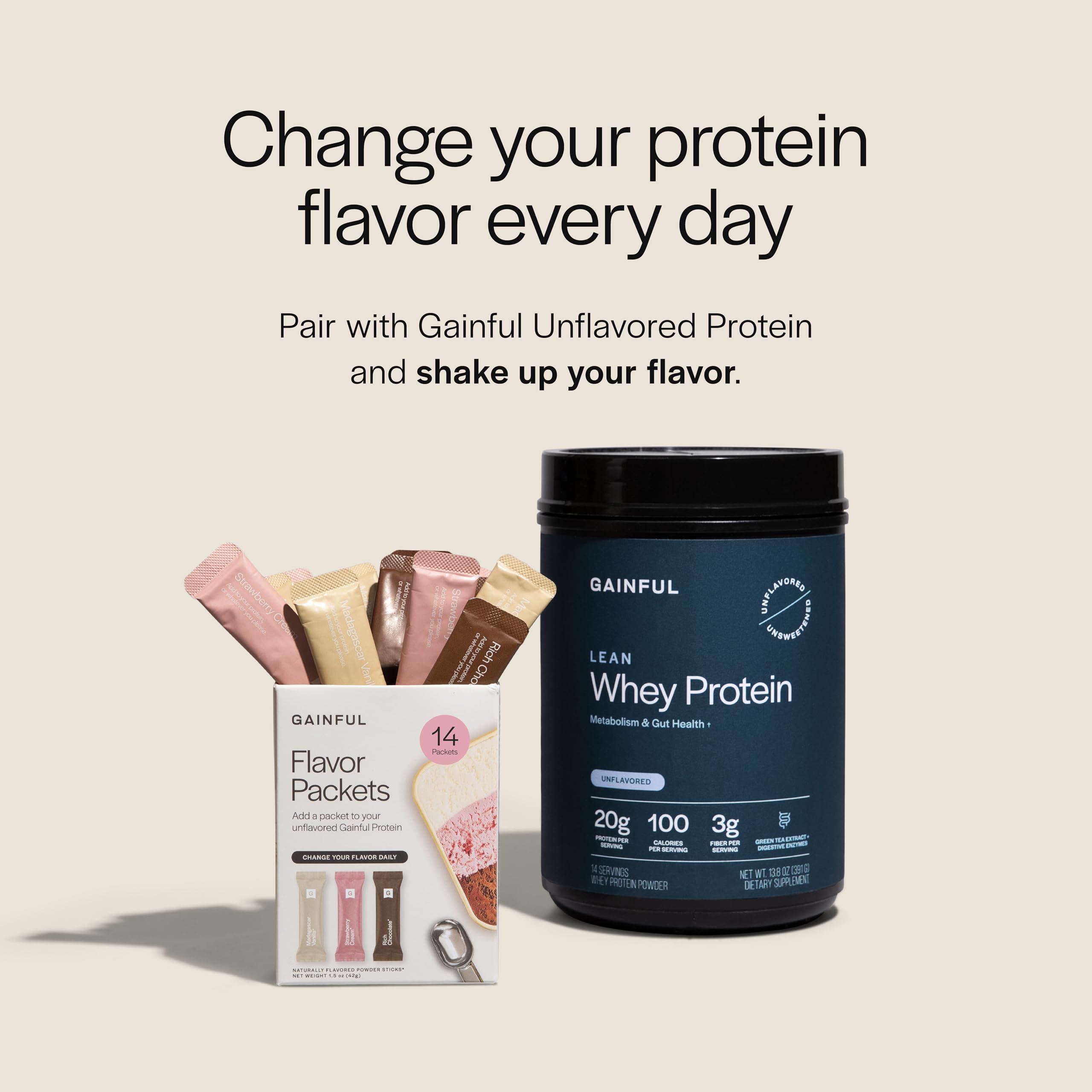 Gainful Flavor Sticks Strawberry boost — bright fruit flavor for plant-based protein