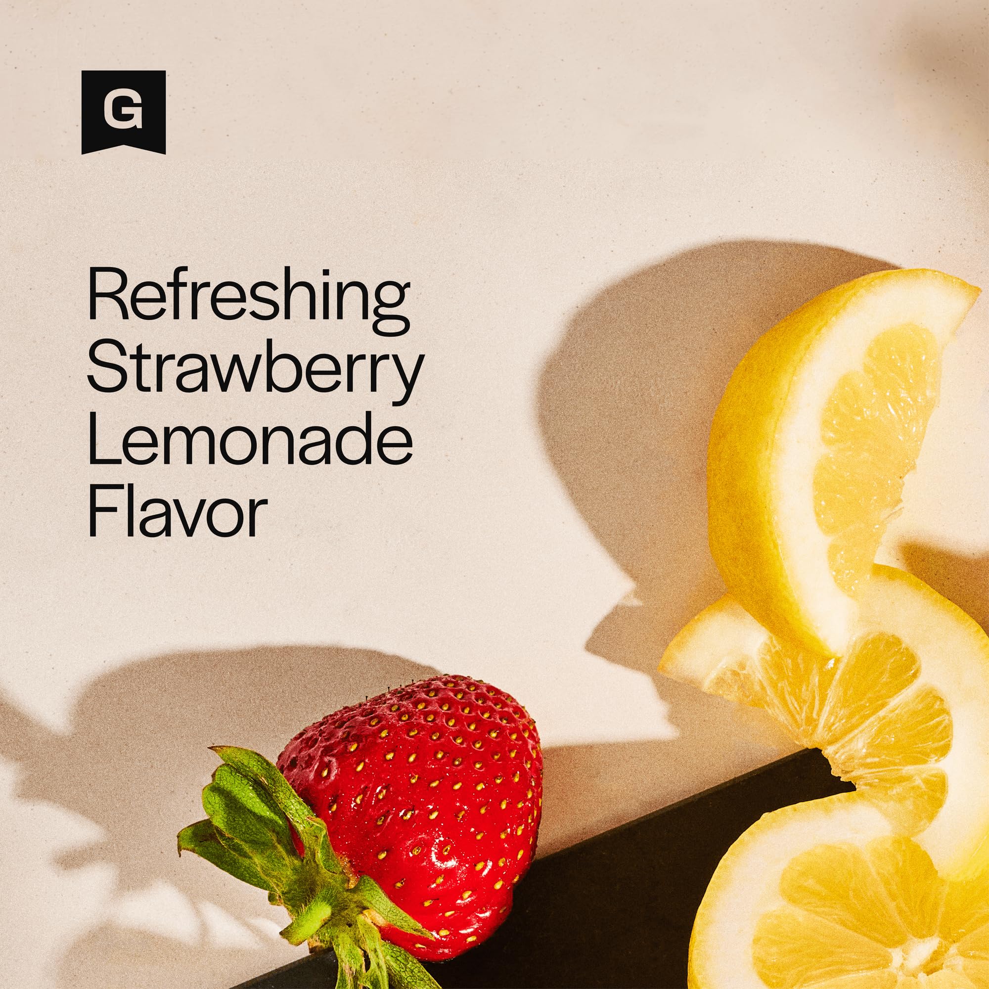 Gainful Hydration Packets strawberry lemonade being stirred into water, caffeine-free refreshment.