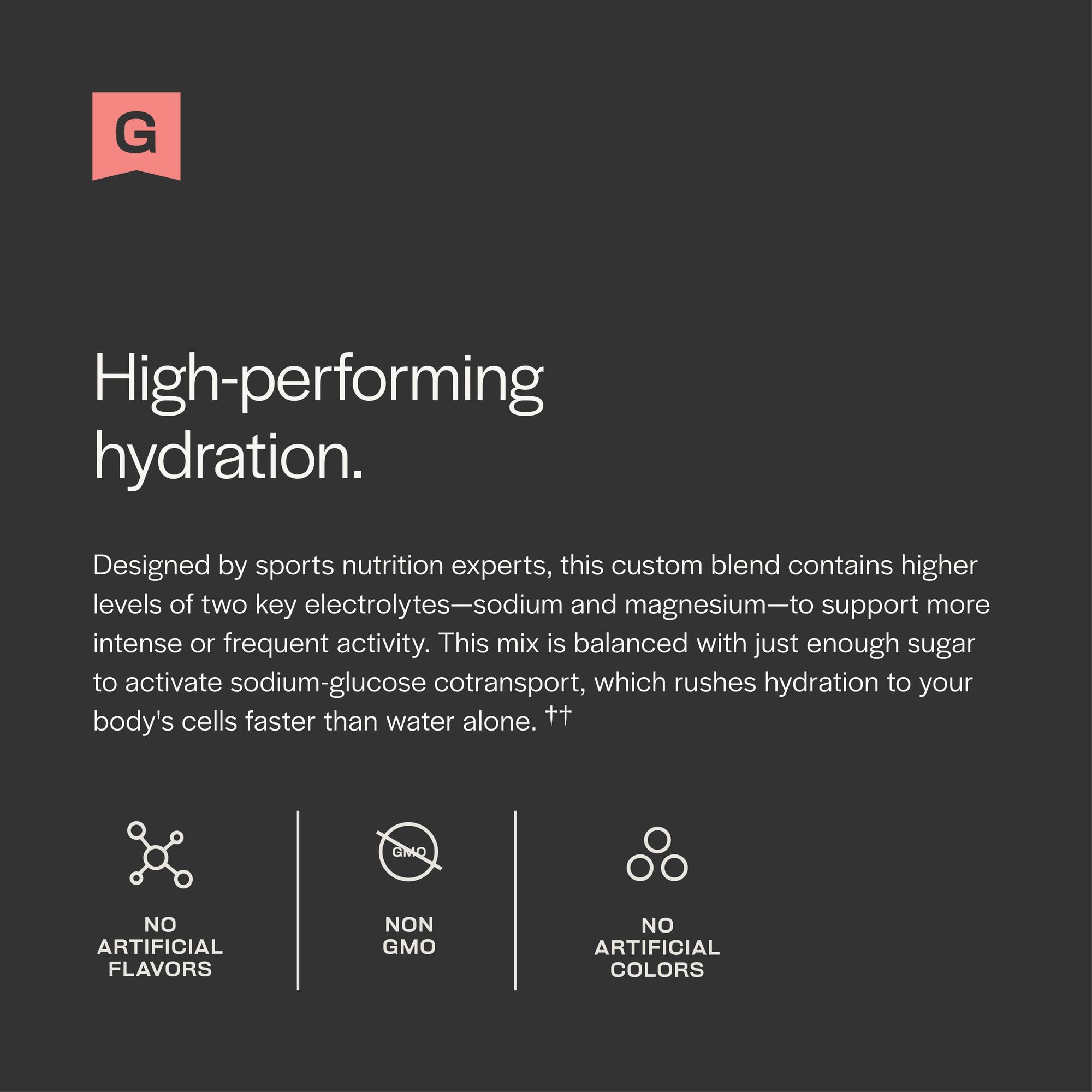 Gainful Hydration Packets dissolving in glass for quick hydration with low sugar.