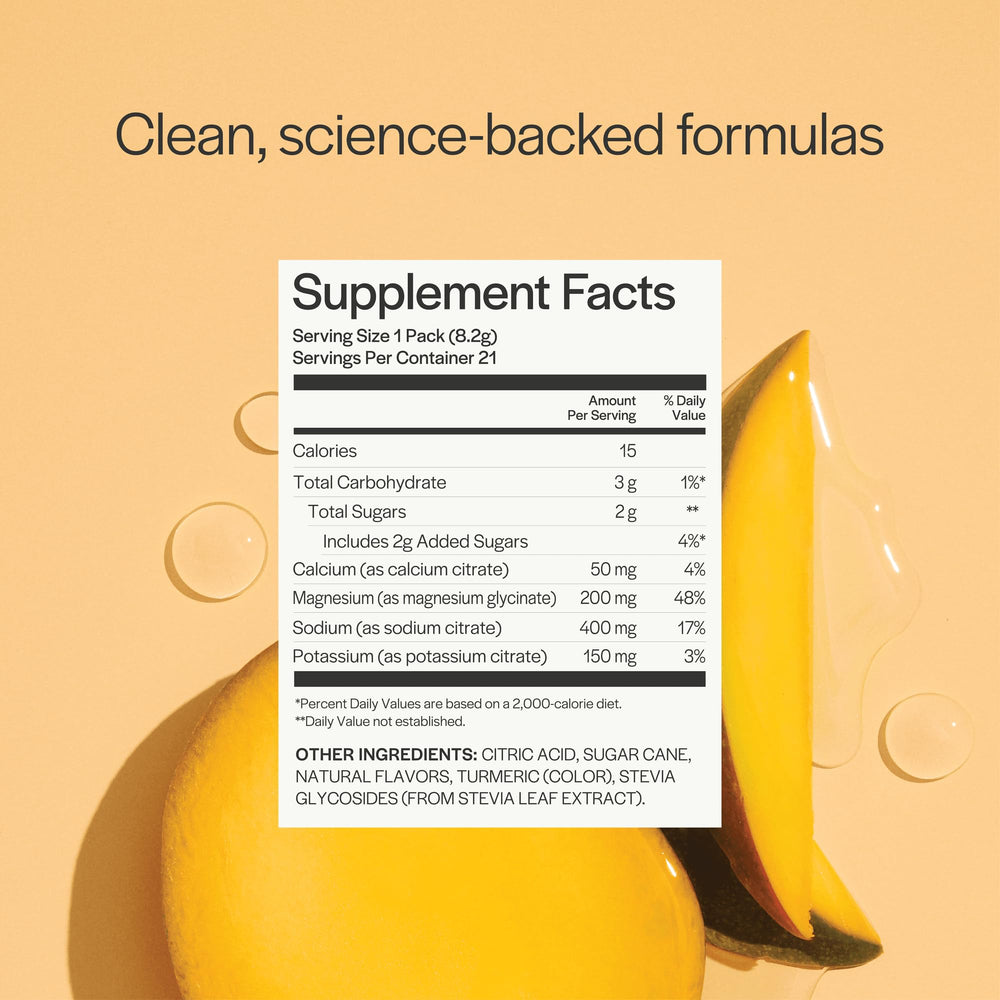Gainful Hydration Packets Tropical Mango in bag illustrates convenient travel hydration